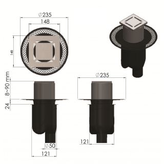 Душевой трап Berges Platz Norma 091059 15см хром глянец